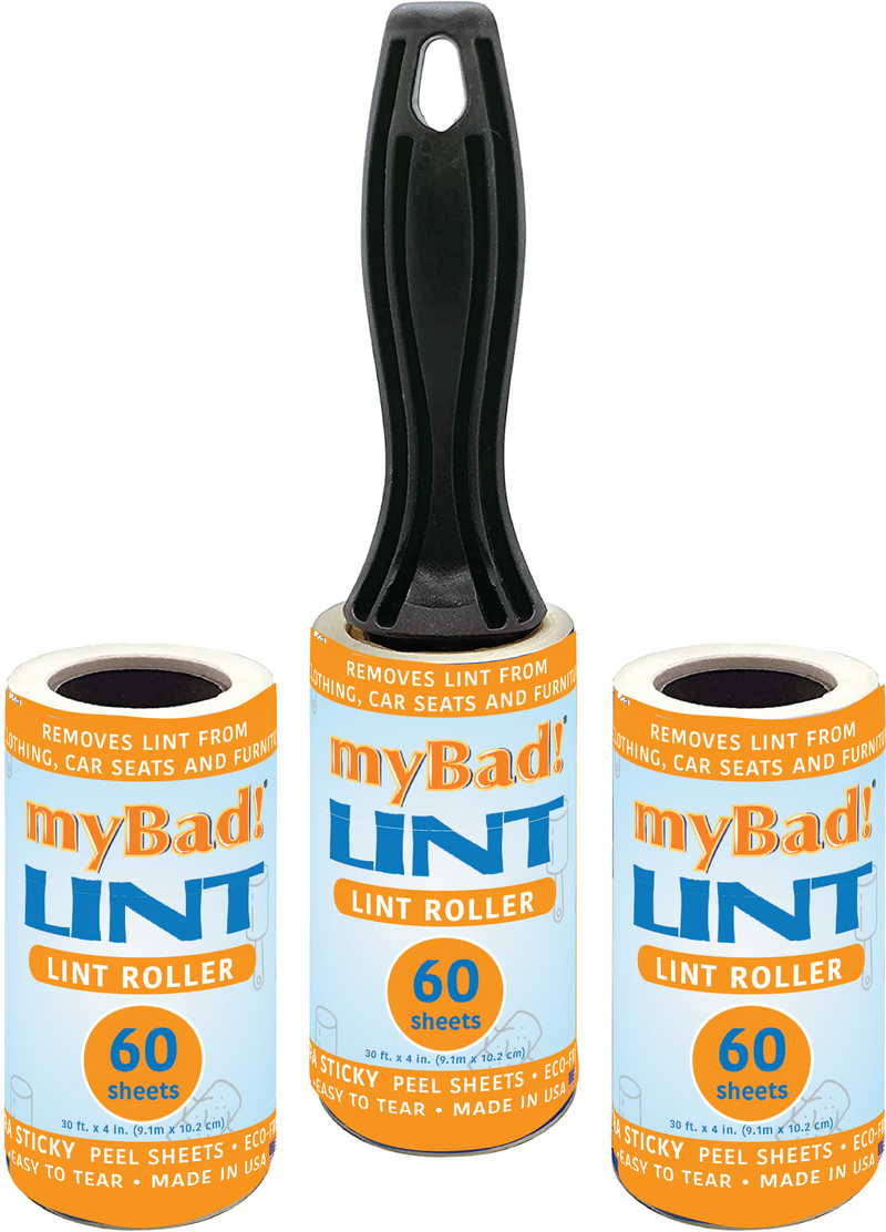 my Bad Lint Roller 3 Pack- 1 Handle 3 Refills
