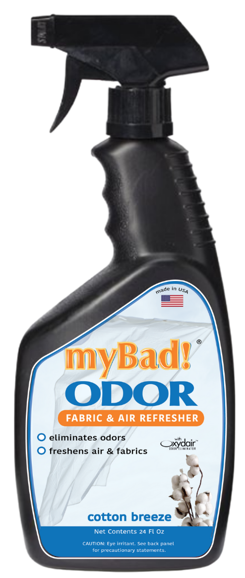 my Bad! Odor Eliminator Spray 24 oz, Fabric Refresher and Odor Eliminating. Smoke,  Food, Pet Smells