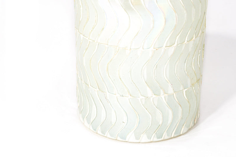 Wavy Pearl Mosaic Votive + Vase