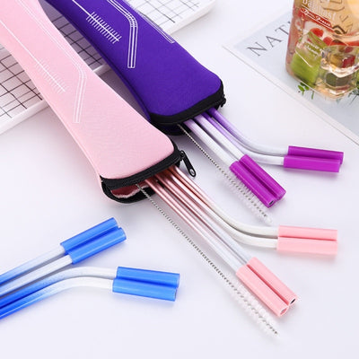 4pcs Reusable Stainless Steel Straws home-place-store.myshopify.com [HomePlace] [Home Place] [HomePlace Store]