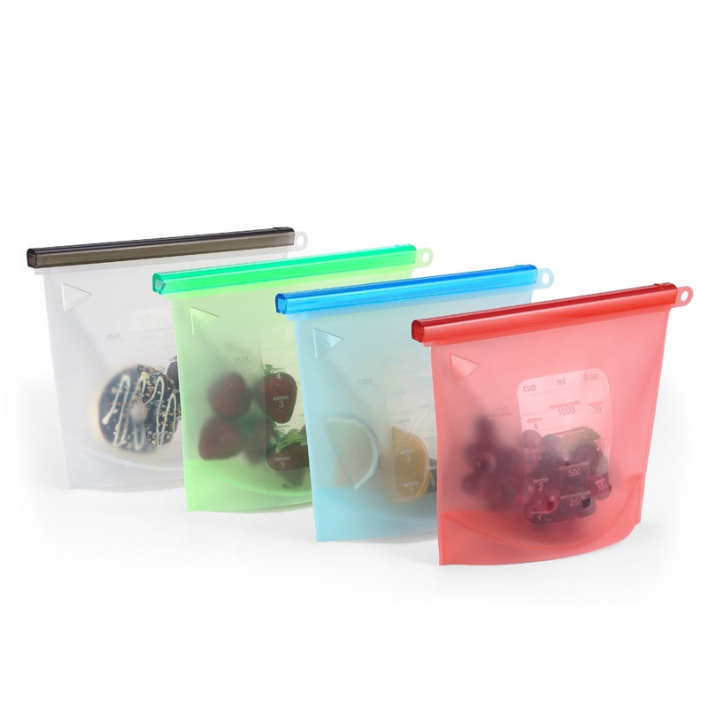 4PCS Silicone Bag Reusable Silicone Food Storage Bag home-place-store.myshopify.com [HomePlace] [Home Place] [HomePlace Store]