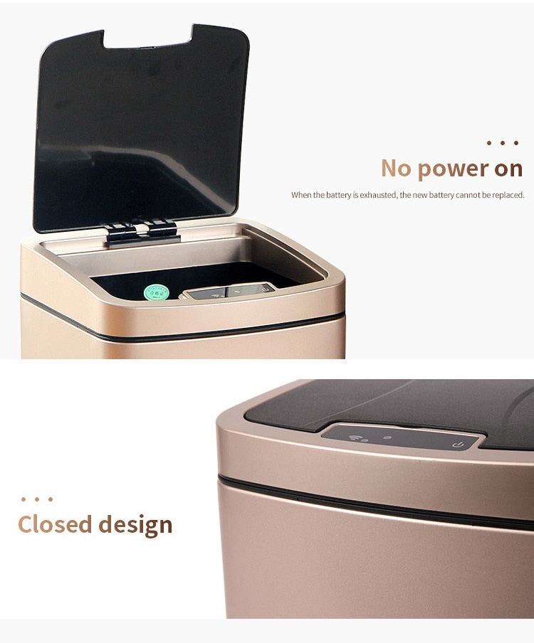 Stainless Steel Sensor Trash Can Rose Gold home-place-store.myshopify.com [HomePlace] [Home Place] [HomePlace Store]