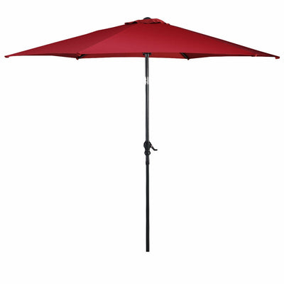 10FT Patio Market Umbrella 6 Ribs - Burgundy home-place-store.myshopify.com [HomePlace] [Home Place] [HomePlace Store]