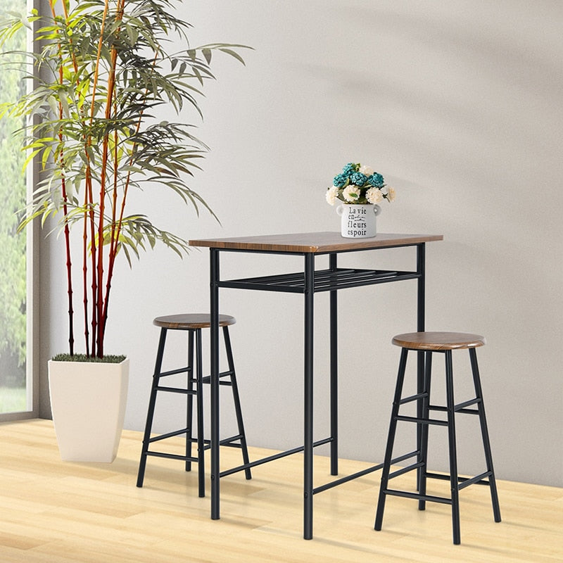 Home Outfitters 3-Piece Industrial Design Bar Table & Stools Set
