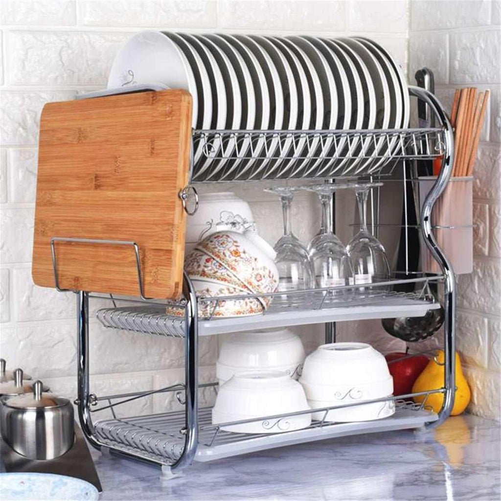 Food Grade 2tier Dish Drying Rack Kitchen Organizer Shelf Dish