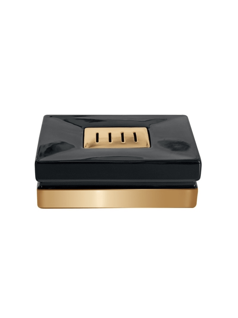Spirella Ceramic Soap Dish ROMA Black & Gold