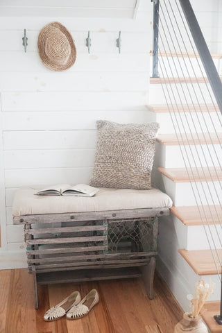 Handwoven Textured Taupe Pillow 20" x 20"